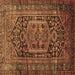 Square Machine Washable Persian Brown Traditional Rug, wshtr689brn