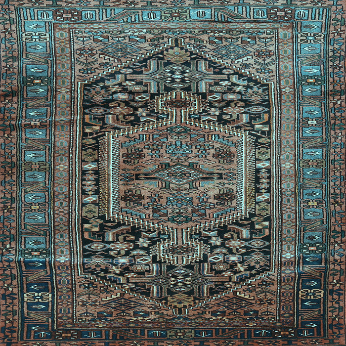 Square Machine Washable Persian Light Blue Traditional Rug, wshtr689lblu