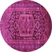 Round Persian Pink Traditional Rug, tr689pnk