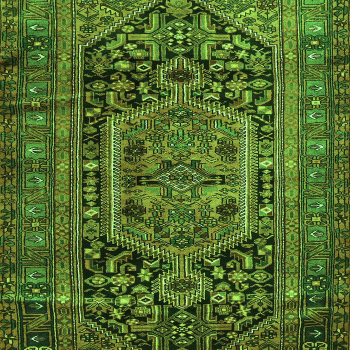 Serging Thickness of Machine Washable Persian Green Traditional Area Rugs, wshtr689grn