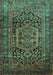 Machine Washable Persian Turquoise Traditional Area Rugs, wshtr689turq