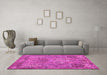 Machine Washable Animal Pink Traditional Rug in a Living Room, wshtr68pnk