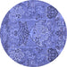 Round Machine Washable Animal Blue Traditional Rug, wshtr68blu