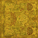 Square Machine Washable Animal Yellow Traditional Rug, wshtr68yw