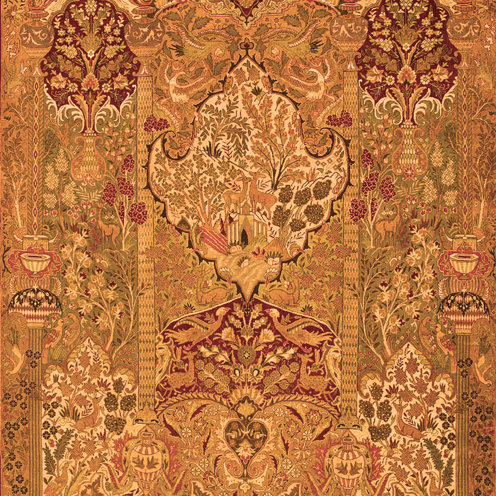 Serging Thickness of Machine Washable Animal Orange Traditional Area Rugs, wshtr68org