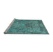 Sideview of Machine Washable Animal Light Blue Traditional Rug, wshtr68lblu