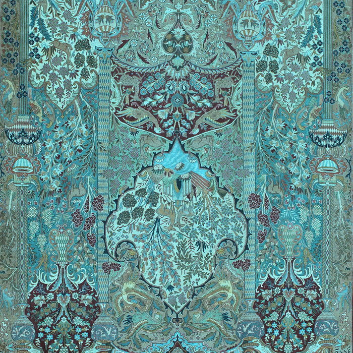 Machine Washable Animal Light Blue Traditional Rug, wshtr68lblu