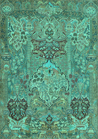 Animal Turquoise Traditional Rug, tr68turq