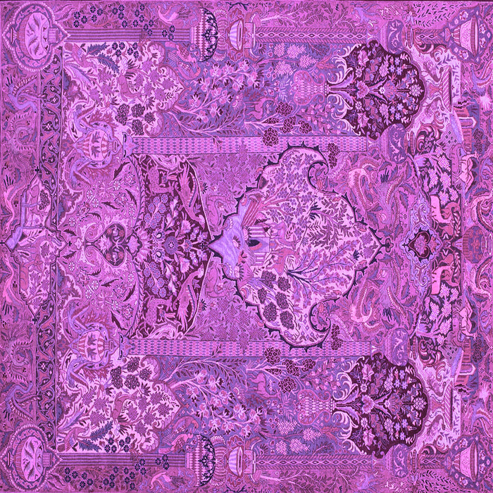 Square Machine Washable Animal Purple Traditional Area Rugs, wshtr68pur