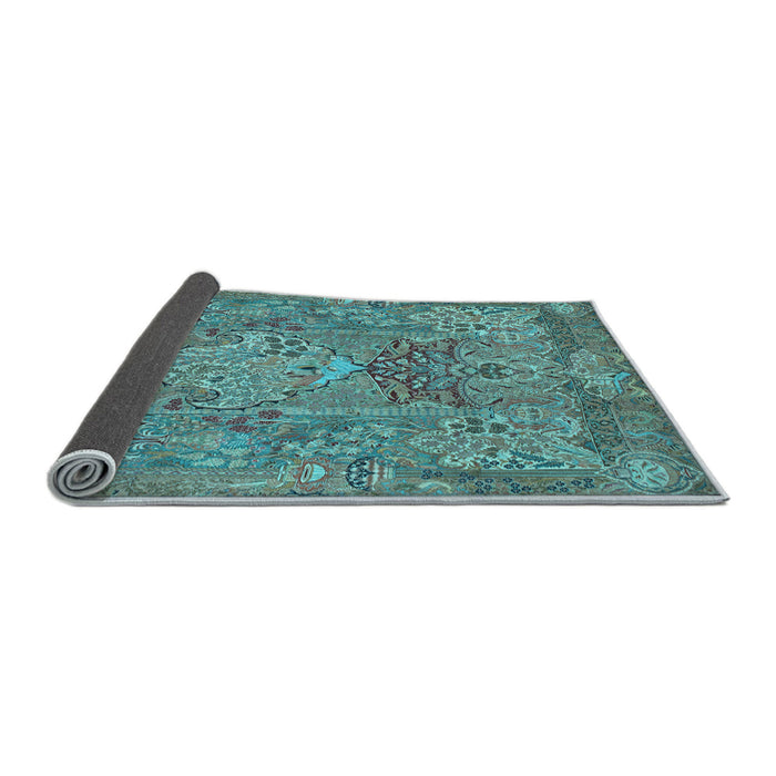 Sideview of Animal Light Blue Traditional Rug, tr68lblu