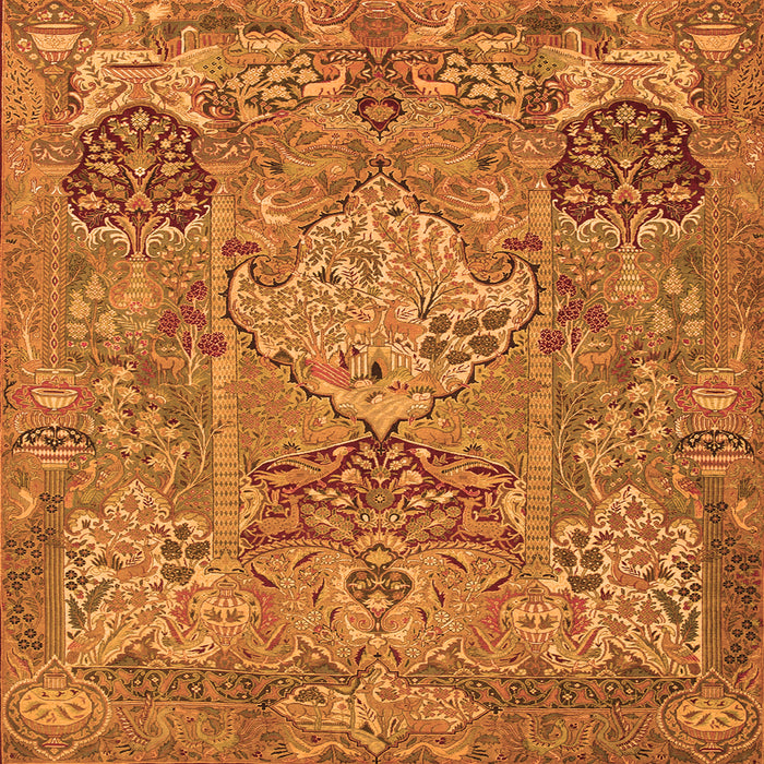 Round Machine Washable Animal Orange Traditional Area Rugs, wshtr68org