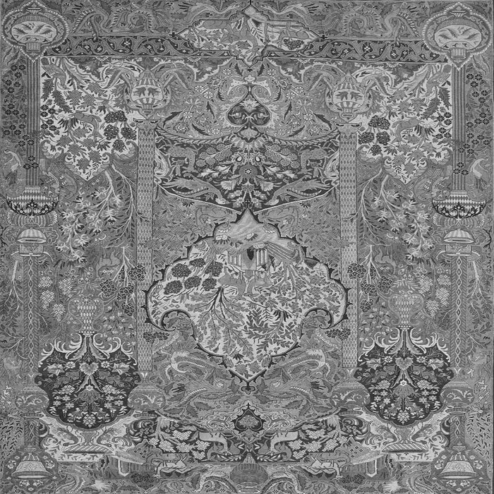 Round Machine Washable Animal Gray Traditional Rug, wshtr68gry