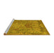 Sideview of Machine Washable Animal Yellow Traditional Rug, wshtr68yw