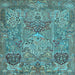 Square Animal Light Blue Traditional Rug, tr68lblu