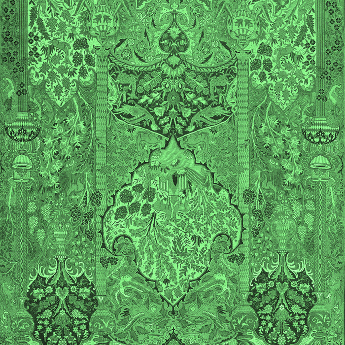 Machine Washable Animal Emerald Green Traditional Area Rugs, wshtr68emgrn