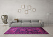 Machine Washable Persian Purple Traditional Area Rugs in a Living Room, wshtr690pur