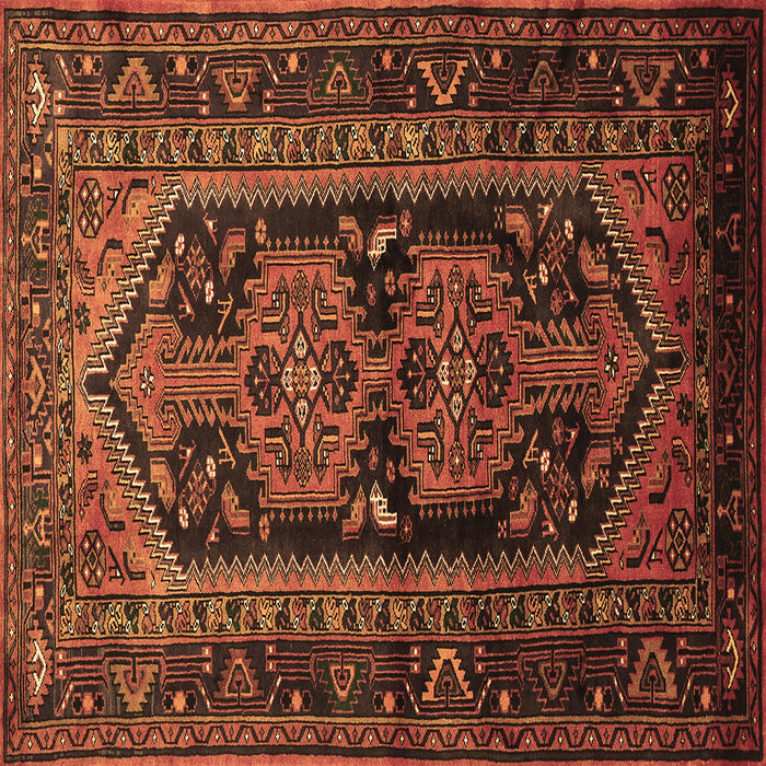 Square Machine Washable Persian Brown Traditional Rug, wshtr690brn