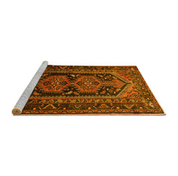 Sideview of Machine Washable Persian Yellow Traditional Rug, wshtr690yw