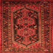 Round Machine Washable Persian Orange Traditional Area Rugs, wshtr690org