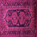 Square Persian Pink Traditional Rug, tr690pnk