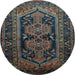 Round Persian Light Blue Traditional Rug, tr690lblu