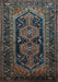 Machine Washable Persian Light Blue Traditional Rug, wshtr690lblu