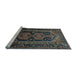 Sideview of Machine Washable Persian Light Blue Traditional Rug, wshtr690lblu