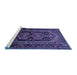 Sideview of Machine Washable Persian Blue Traditional Rug, wshtr690blu