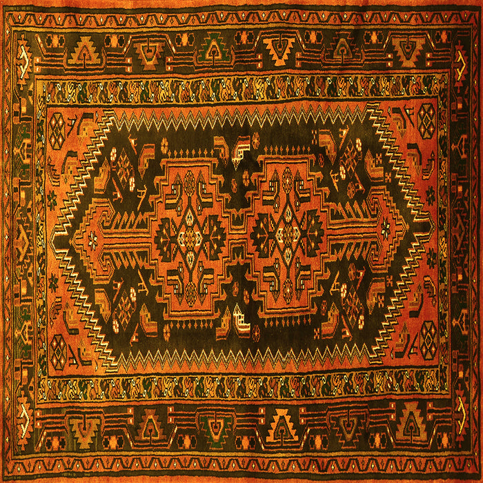 Square Persian Yellow Traditional Rug, tr690yw