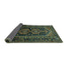 Sideview of Persian Turquoise Traditional Rug, tr690turq