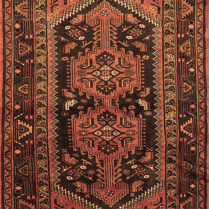 Machine Washable Persian Brown Traditional Rug, wshtr690brn