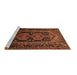 Sideview of Machine Washable Persian Brown Traditional Rug, wshtr690brn