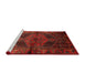 Sideview of Machine Washable Traditional Brown Red Rug, wshtr691