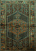 Machine Washable Persian Turquoise Traditional Area Rugs, wshtr691turq