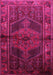 Machine Washable Persian Pink Traditional Rug, wshtr691pnk