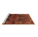 Sideview of Machine Washable Persian Brown Traditional Rug, wshtr691brn