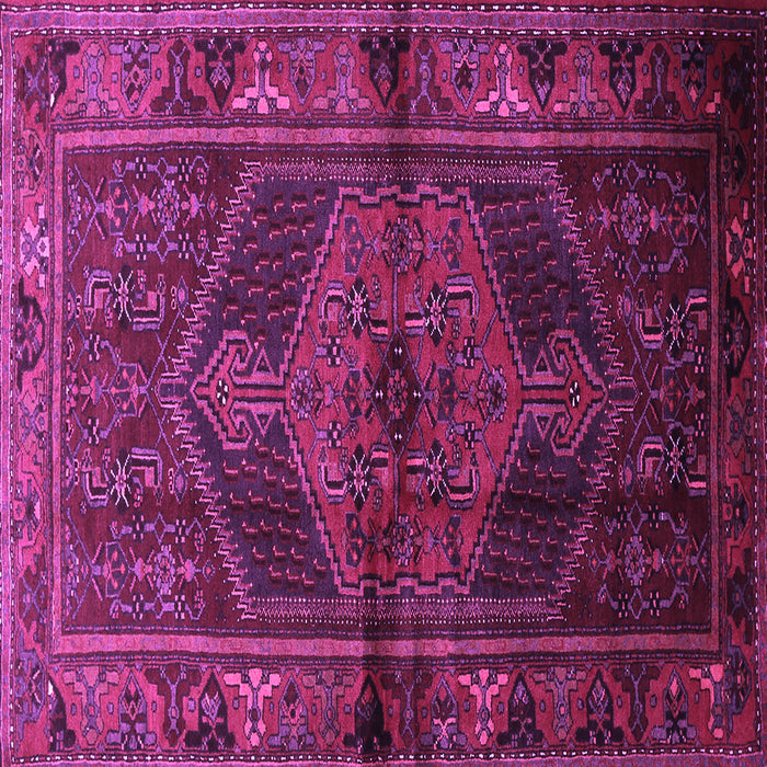 Square Machine Washable Persian Purple Traditional Area Rugs, wshtr691pur