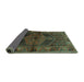 Sideview of Persian Turquoise Traditional Rug, tr691turq