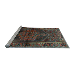 Sideview of Machine Washable Persian Light Blue Traditional Rug, wshtr691lblu