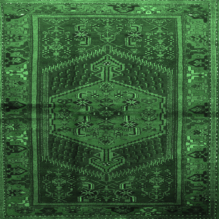 Square Persian Emerald Green Traditional Rug, tr691emgrn