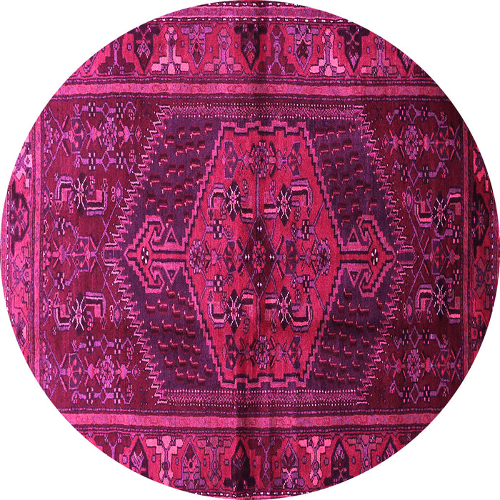 Round Persian Pink Traditional Rug, tr691pnk