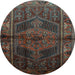 Round Persian Light Blue Traditional Rug, tr691lblu