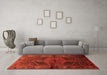 Machine Washable Persian Orange Traditional Area Rugs in a Living Room, wshtr691org