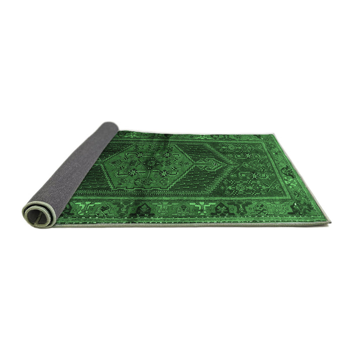 Sideview of Persian Emerald Green Traditional Rug, tr691emgrn