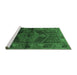 Sideview of Machine Washable Persian Emerald Green Traditional Area Rugs, wshtr691emgrn