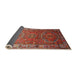 Sideview of Traditional Orange Salmon Pink Persian Rug, tr692