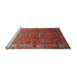 Sideview of Machine Washable Traditional Orange Salmon Pink Rug, wshtr692