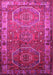 Machine Washable Persian Pink Traditional Rug, wshtr692pnk