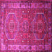 Square Machine Washable Persian Pink Traditional Rug, wshtr692pnk