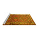Sideview of Machine Washable Persian Yellow Traditional Rug, wshtr692yw